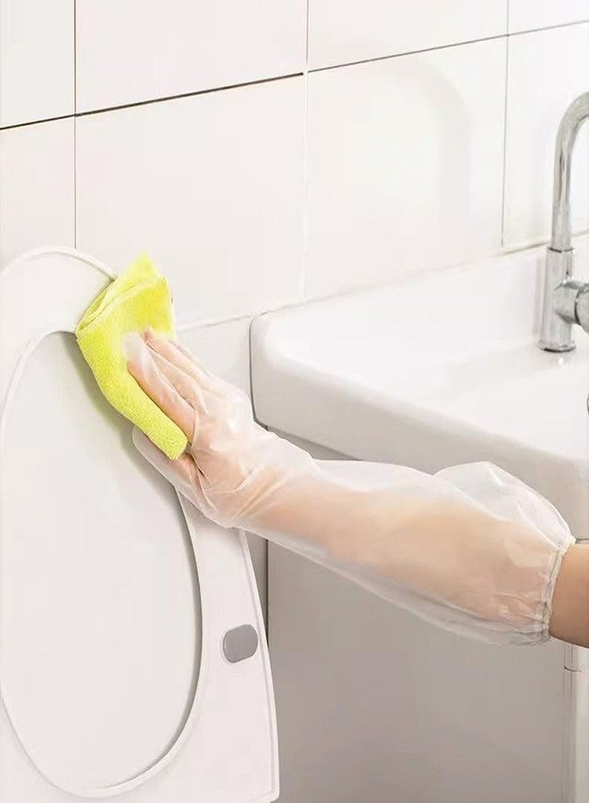 ArrErr 20 Pack Disposable Poly Gloves with Long Sleeve Plastic Disposable Gloves Long Cleaning Gloves Waterproof Cast Covers Protector for Shower Arm Garden Weeding Livestock Exam - Image 3